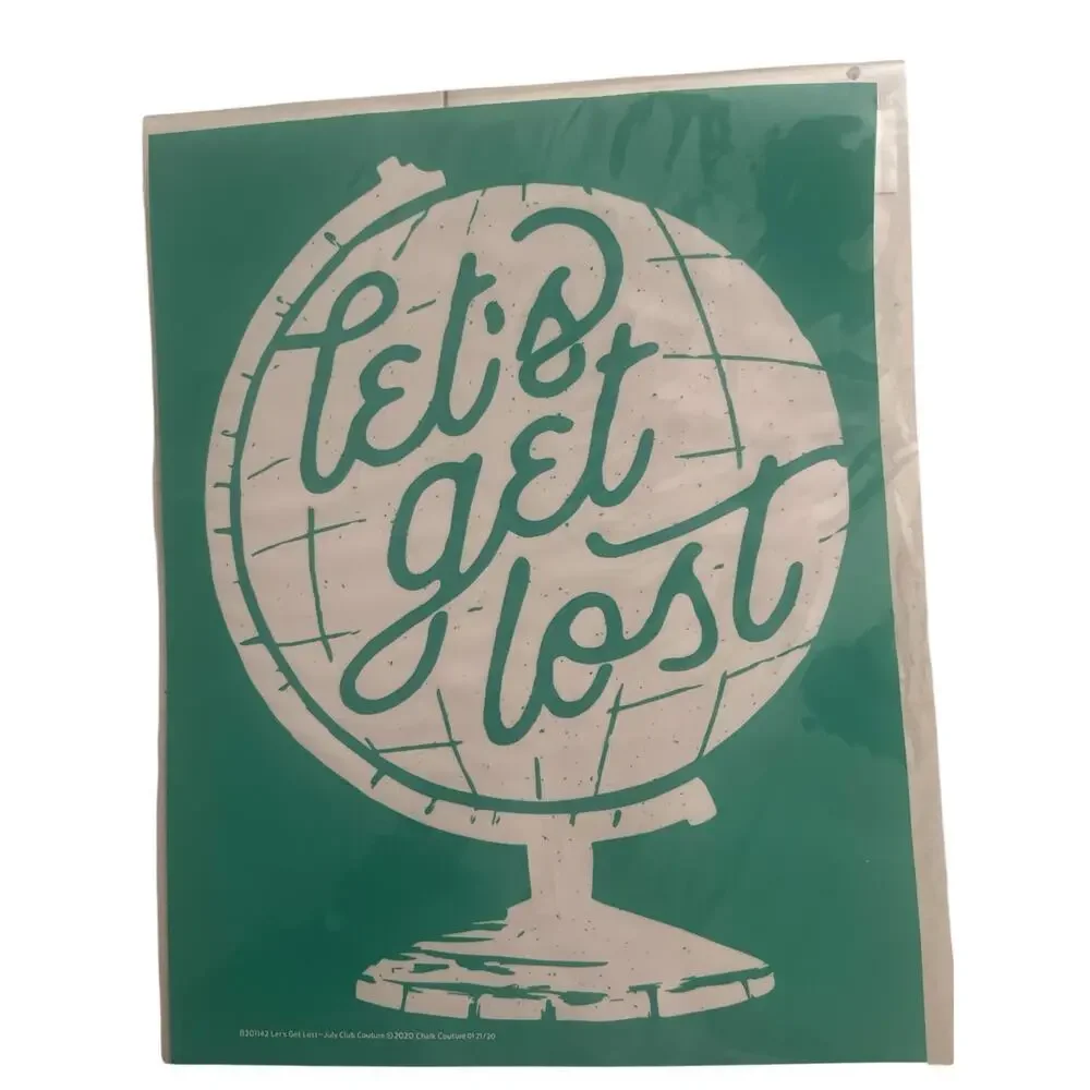 NWT Lets Get Lost Chalk Couture 8.5 x 11 Reusable Transfer